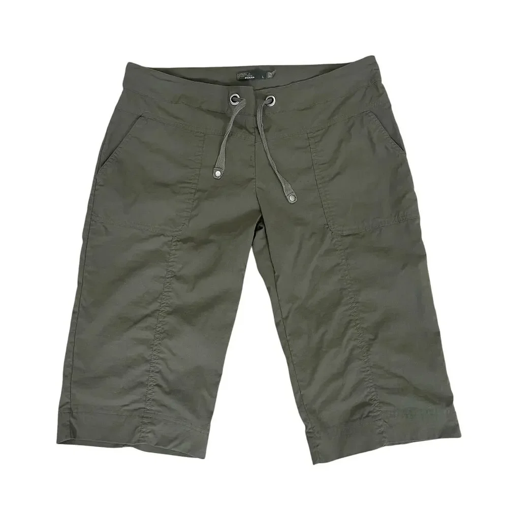 Prana Bliss Knickers Bermuda Shorts Bundle Gray Green Size Large Hiking Outdoors - Picture 4 of 12